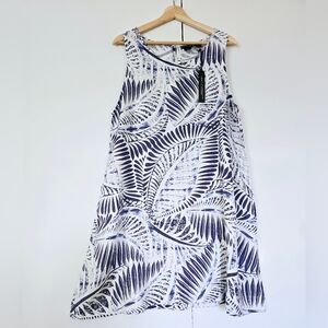 Tahari 100% linen Floral Palm Print Dress Womens size XL